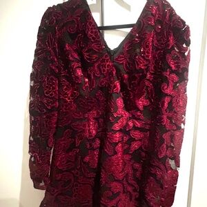 Dress The Population - Kelsey Sequin Floral Long Sleeve Minidress WITH TAGS